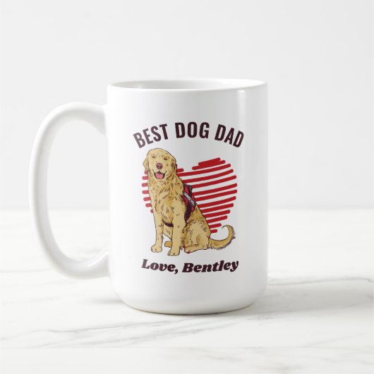 Aangepaste Golden Retriever Dog Dad Custom Text Koffiemok (Links)