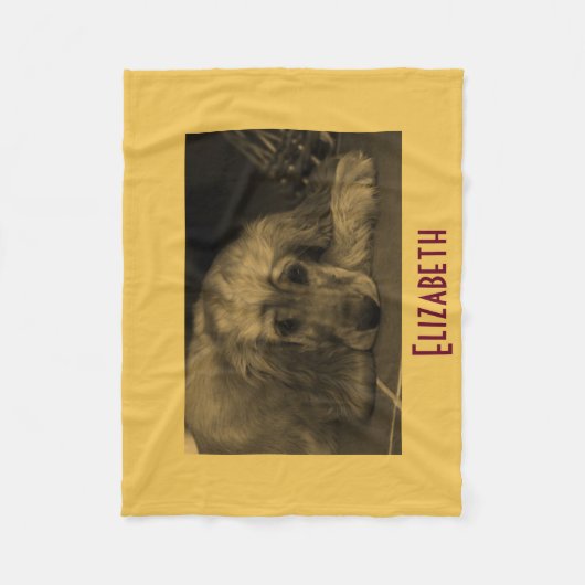 Aangepaste Golden Retriever Fleece Deken (Voorkant)