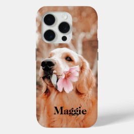 Aangepaste Golden Retriever Foto - Hondenliefhebbe iPhone 15 Pro Case
