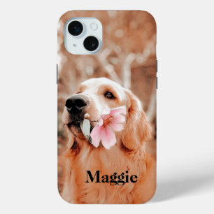 Aangepaste Golden Retriever Foto - Hondenliefhebbe iPhone 15 Mini Hoesje