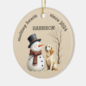 Aangepaste Golden Retriever Hart smelten Keepsake Keramisch Ornament (Links)