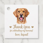 Aangepaste Golden Retriever Hond bruiloft gunst La Bedankjes Labels (Voorkant)