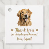 Aangepaste Golden Retriever Hond bruiloft gunst La Bedankjes Labels (Voorkant)