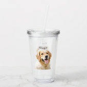 Aangepaste Golden Retriever Hond Gepersonaliseerd  Acryl Drinkbeker (Achterkant)