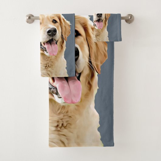 Aangepaste Golden Retriever Hond Gepersonaliseerd  Bad Handdoek (Insitu)