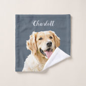 Aangepaste Golden Retriever Hond Gepersonaliseerd  Bad Handdoek (Wasdoekje)