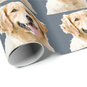 Aangepaste Golden Retriever Hond Gepersonaliseerd Cadeaupapier (Rol Hoek)