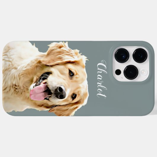 Aangepaste Golden Retriever Hond Gepersonaliseerd Case-Mate iPhone Case (Achterkant (horizontaal))