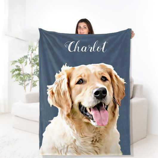 Aangepaste Golden Retriever Hond Gepersonaliseerd Fleece Deken
