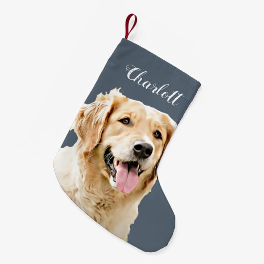 Aangepaste Golden Retriever Hond Gepersonaliseerd  Kleine Kerstsok (Voorkant (Hangend))