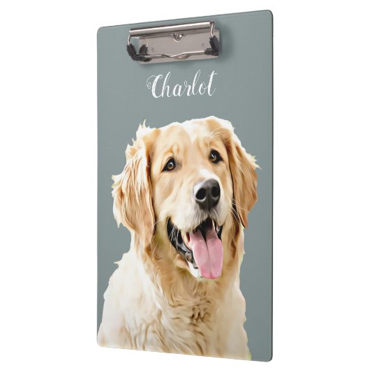 Aangepaste Golden Retriever Hond Gepersonaliseerd Klembord (Links)