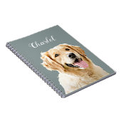 Aangepaste Golden Retriever Hond Gepersonaliseerd  Notitieboek (Rechterzijde)