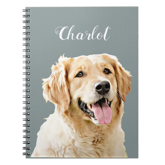 Aangepaste Golden Retriever Hond Gepersonaliseerd  Notitieboek (Voorkant)