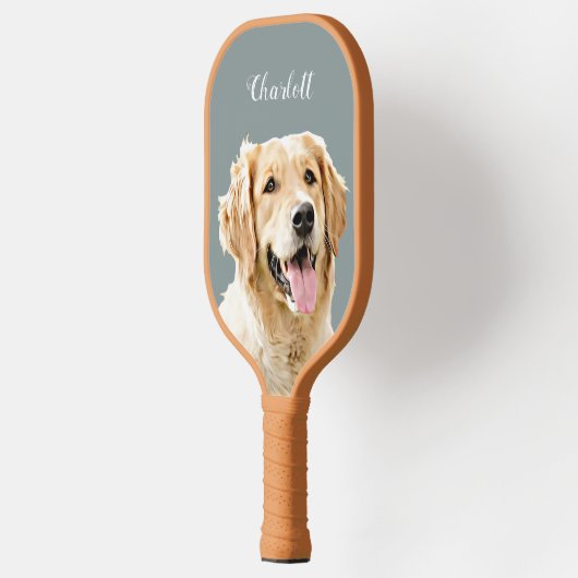 Aangepaste Golden Retriever Hond Gepersonaliseerd  Pickleball Paddle (Links)