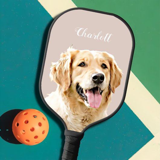 Aangepaste Golden Retriever Hond Gepersonaliseerd  Pickleball Paddle