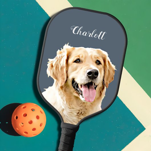 Aangepaste Golden Retriever Hond Gepersonaliseerd  Pickleball Paddle