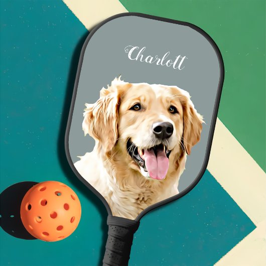 Aangepaste Golden Retriever Hond Gepersonaliseerd Pickleball Paddle