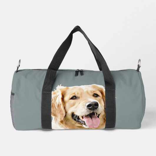 Aangepaste Golden Retriever Hond Gepersonaliseerd  Plunjezak (Achterkant)