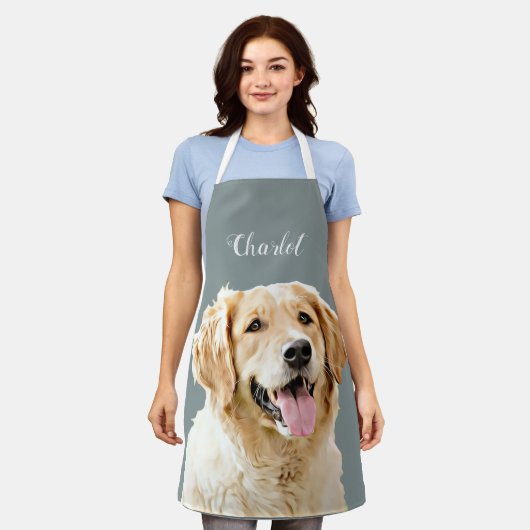 Aangepaste Golden Retriever Hond Gepersonaliseerd  Schort (Gedragen)