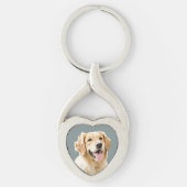 Aangepaste Golden Retriever Hond Gepersonaliseerd  Sleutelhanger (Voorkant)