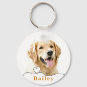 Aangepaste Golden Retriever Hond Gepersonaliseerd  Sleutelhanger (Voorkant)