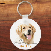 Aangepaste Golden Retriever Hond Gepersonaliseerd  Sleutelhanger (Achterkant)