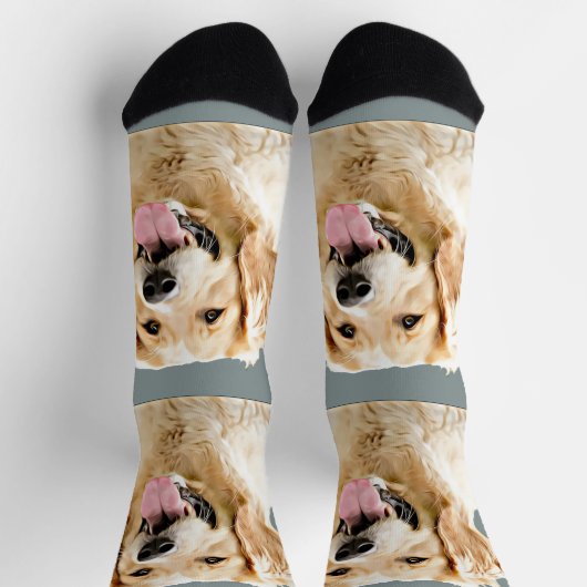 Aangepaste Golden Retriever Hond Gepersonaliseerd Sokken (Top)