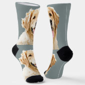 Aangepaste Golden Retriever Hond Gepersonaliseerd  Sokken (Gebogen)