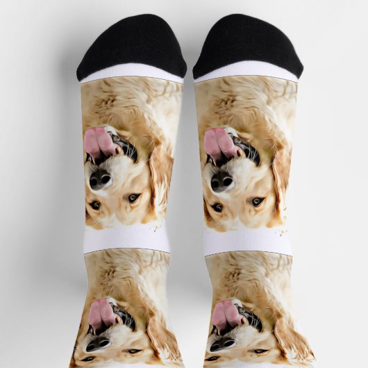 Aangepaste Golden Retriever Hond Gepersonaliseerd  Sokken (Top)