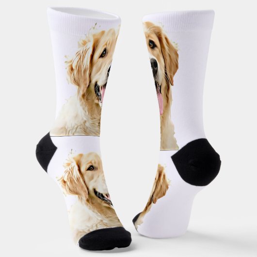Aangepaste Golden Retriever Hond Gepersonaliseerd  Sokken (Gebogen)