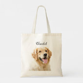 Aangepaste Golden Retriever Hond Gepersonaliseerd  Tote Bag (Achterkant)