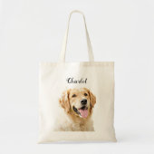 Aangepaste Golden Retriever Hond Gepersonaliseerd  Tote Bag (Voorkant)