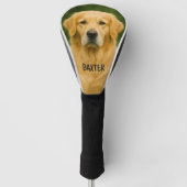Aangepaste Golden Retriever Hondenfoto met naam Golfheadcover (Voorkant)