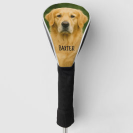 Aangepaste Golden Retriever Hondenfoto met naam Golfheadcover