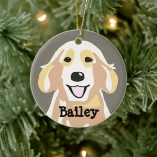 Aangepaste Golden Retriever Keramisch Ornament