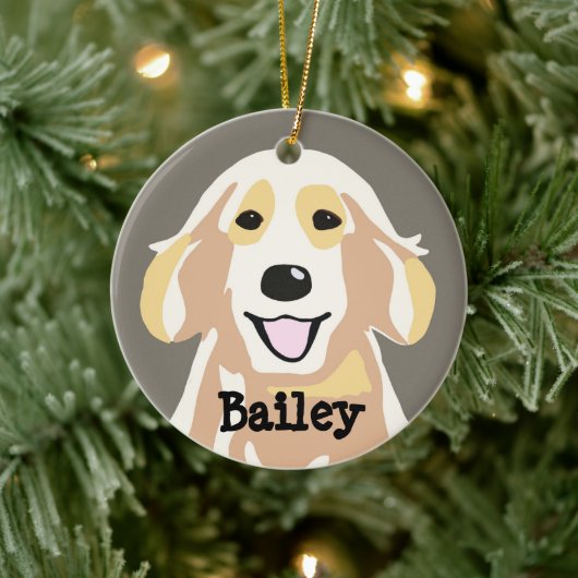 Aangepaste Golden Retriever Keramisch Ornament (Boom)