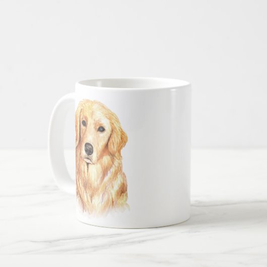 Aangepaste Golden Retriever Koffiemok (Voorkant links)