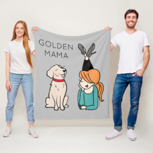 Aangepaste Golden Retriever Mama Fleece Blanket Deken