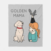 Aangepaste Golden Retriever Mama Fleece Blanket Deken (Voorkant)