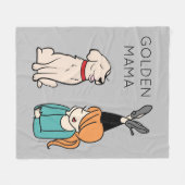 Aangepaste Golden Retriever Mama Fleece Blanket Deken (Voorkant (Horizontaal))