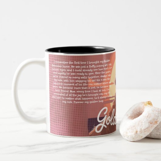 Aangepaste Golden Retriever Mok Hartelijke Herinne (Met donut)