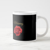 Aangepaste Golden Script Elegant Red Rose geperson Grote Koffiekop (Rechts)