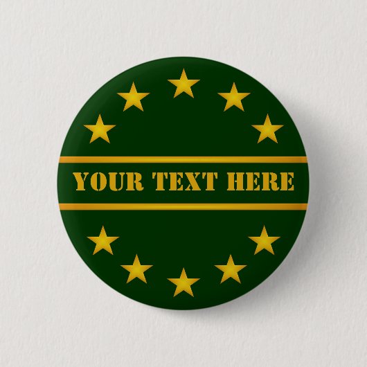 AANGEPASTE GOLDEN STARS, knop Ronde Button 5,7 Cm (Voorkant)