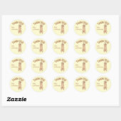 Aangepaste Goldendoodle Bedankt Neutrale Verjaarda Ronde Sticker (Vel)