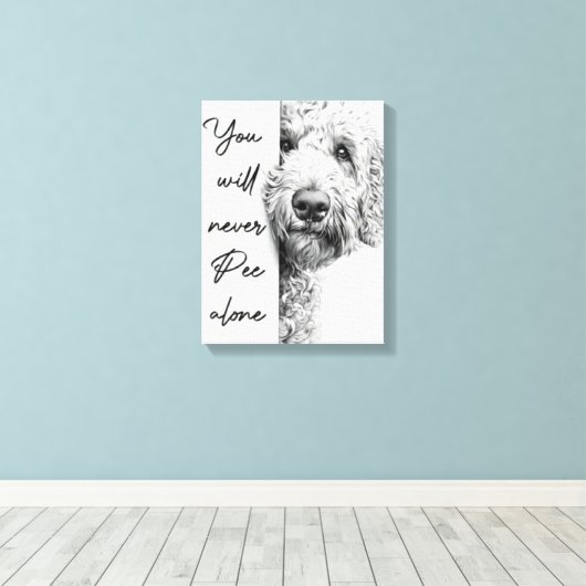 Aangepaste Goldendoodle Canvas Wandkunst (Insitu (Houten vloer))