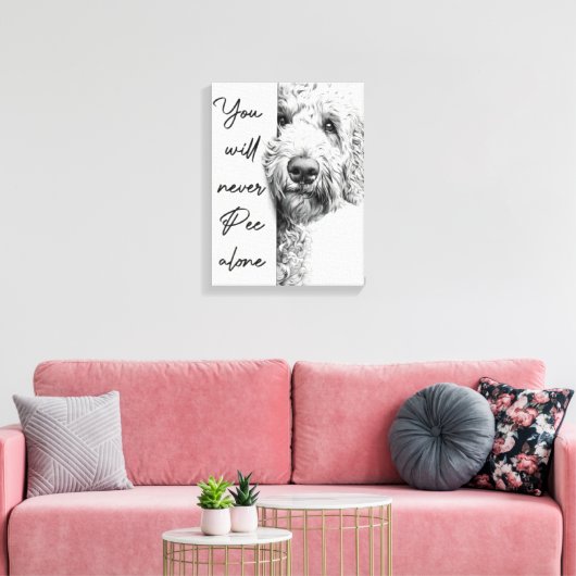 Aangepaste Goldendoodle Canvas Wandkunst (Insitu (Woonkamer))