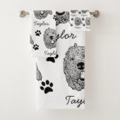 Aangepaste Goldendoodle Hond gepersonaliseerde tek Bad Handdoek (Insitu)