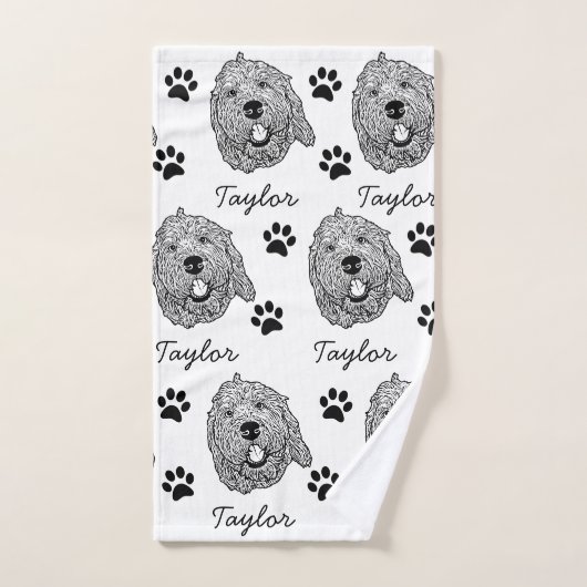 Aangepaste Goldendoodle Hond gepersonaliseerde tek Bad Handdoek (Handdoek)