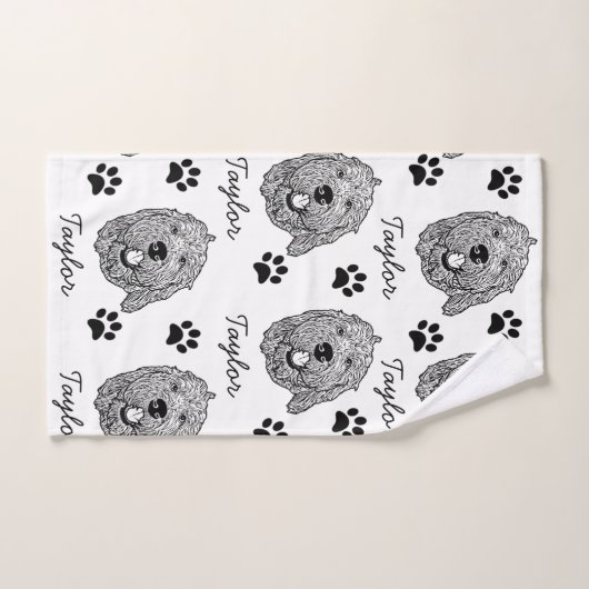 Aangepaste Goldendoodle Hond gepersonaliseerde tek Bad Handdoek (Handdoek)