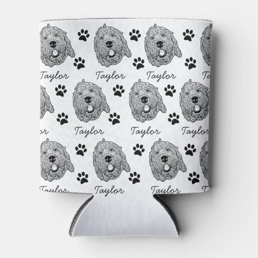 Aangepaste Goldendoodle Hond gepersonaliseerde tek Blikjeskoeler (Voorkant)